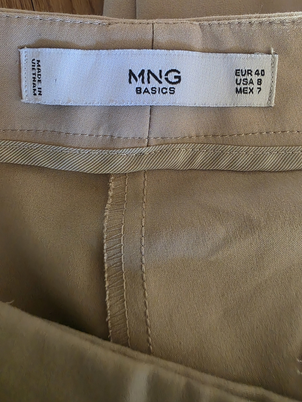 Mango/MNG Women's Khaki Paints In Light Beige (Size 8)